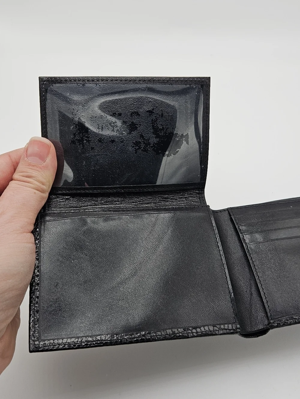 Carlo Amboldi black genuine lizard bifold wallet